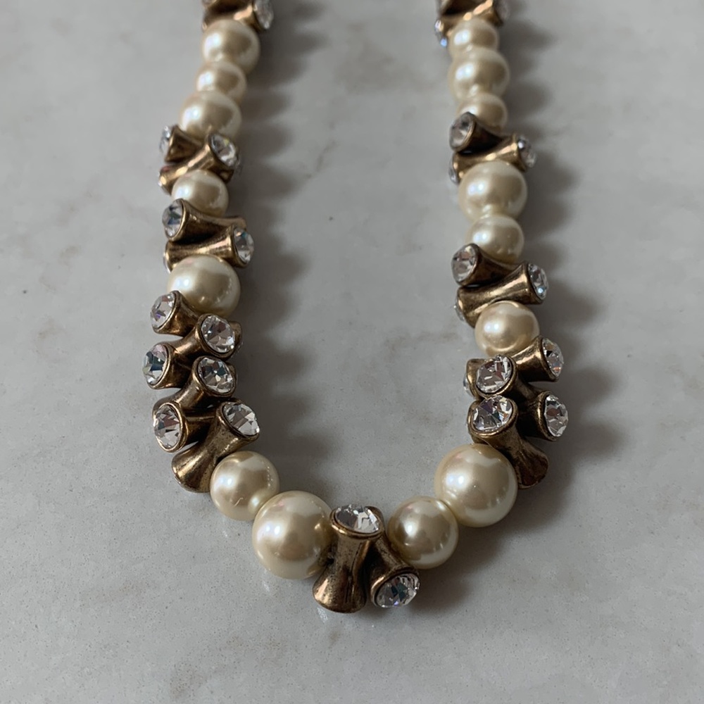 J Crew Pearl & Rhinestone Necklace